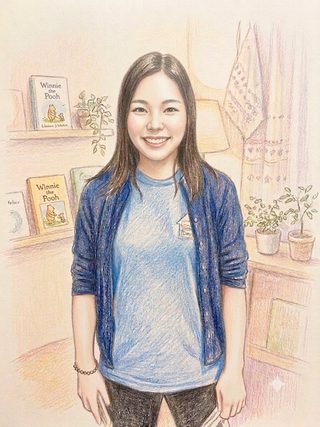 山根 紗希さんの似顔絵イラスト